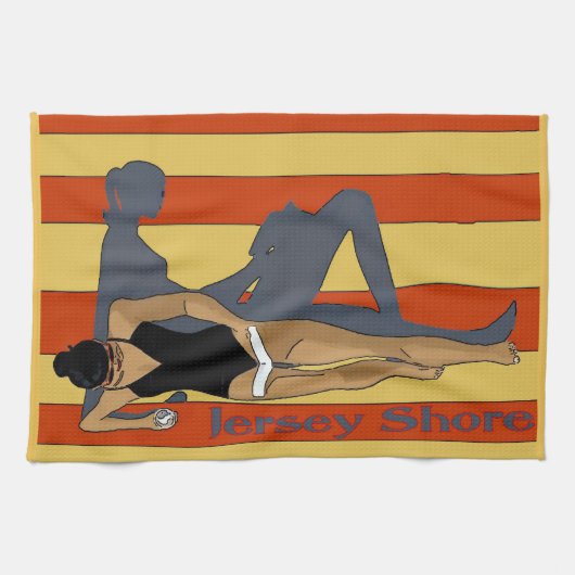 Linge De Cuisine Jersey Shore, Gal on Beach Towel (Horizontal)