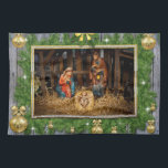 Linge De Cuisine Jesus born<br><div class="desc">jesus christmas christ,  snowflake party year happy,  merry winter vintage animals,  father mother saint,  xmas magi christianity faith,  bible stable child,  night family virgin,  holiday nativity holy born,  birschchristian,  christmas christ</div>