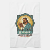 Linge De Cuisine Jésus Code QR flou ne scannera pas Menu Humour Tec (Vertical)