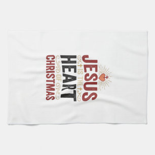 Linge De Cuisine Jésus est le cœur du T-shirt vintage de Noël