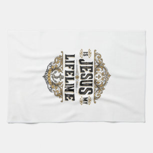 Linge De Cuisine Jésus est ma ligne de vie vintage chrétien concept
