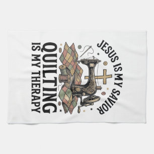 Linge De Cuisine Jésus est mon Sauveur le Quilting est ma Thérapie