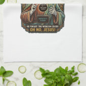 Linge De Cuisine Jésus Fond Écran Noir Couverture Webcam Virtuelle  (Plié)