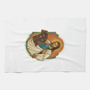 Linge De Cuisine Jésus Vêtements De Sport Noirs Couverts De Craie D