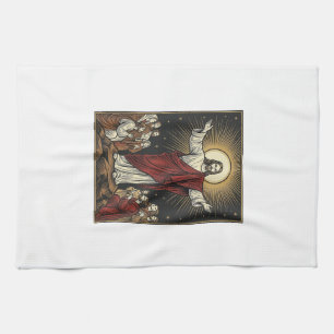 Linge De Cuisine Jésus vintage gloire radieuse gravure chrétienne D