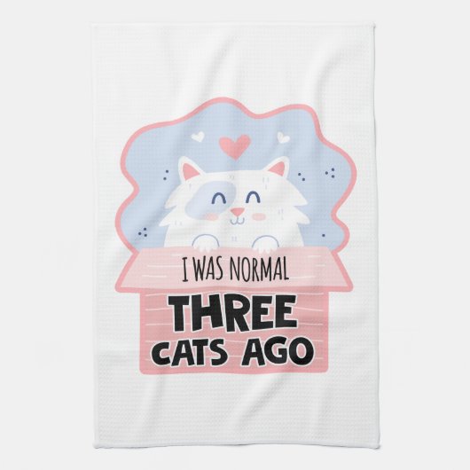 Linge De Cuisine J'Étais Normal Il Y A Trois Chats (Vertical)