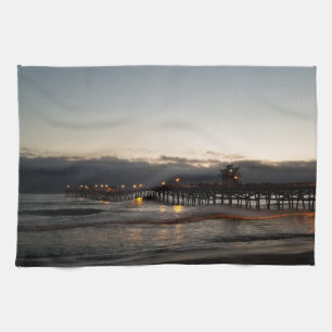 Linge De Cuisine jetée de san clemente la nuit océan californie