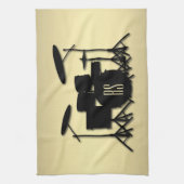 Linge De Cuisine Jeu de tambour monogramme or (Vertical)