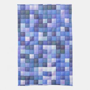 Linge De Cuisine Jeu vidéo Pixels Carré bleu Motif