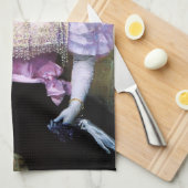 Linge De Cuisine Jeune femme par un bouquet d'hydrangées (Quart Plié)