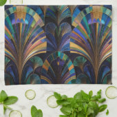 Linge De Cuisine Jewel Tone Peacock Blue Purple Gold Art Deco (Plié)