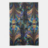 Linge De Cuisine Jewel Tone Peacock Blue Purple Gold Art Deco (Vertical)