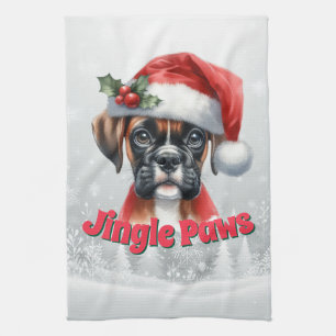 Linge De Cuisine Jingle Paws et Boxer Dog Joy