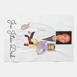 Linge De Cuisine Jiu Jitsu Papa photos personnalisées et texte manu