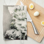 Linge De Cuisine Joie de Noël avec Snowman souriant (Quart Plié)