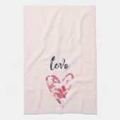 Linge De Cuisine Joli amour rose coeur floral (Vertical)