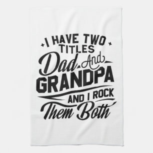 Linge De Cuisine Joli Amusant Retro Typographie Papa Grand-père Cad