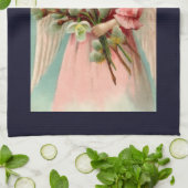 Linge De Cuisine Joli Ange En Robe Rose (Plié)