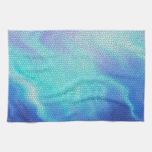 Linge De Cuisine Joli Aqua bleu violet pastel carrelage mosaïque