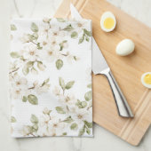 Linge De Cuisine Joli arbre à fleurs crème (Quart Plié)