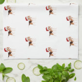 Linge De Cuisine Joli Beagle de Noël (Plié)