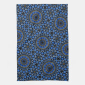 Linge De Cuisine Joli Blue & Gold Dot Art Motif Floral (Vertical)