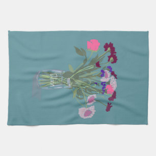 Linge De Cuisine Joli Boho Fleurs sauvages doux +Nom personnalisé