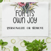 Linge De Cuisine Joli bouquet de fleurs avec citation inspirante (Plié)