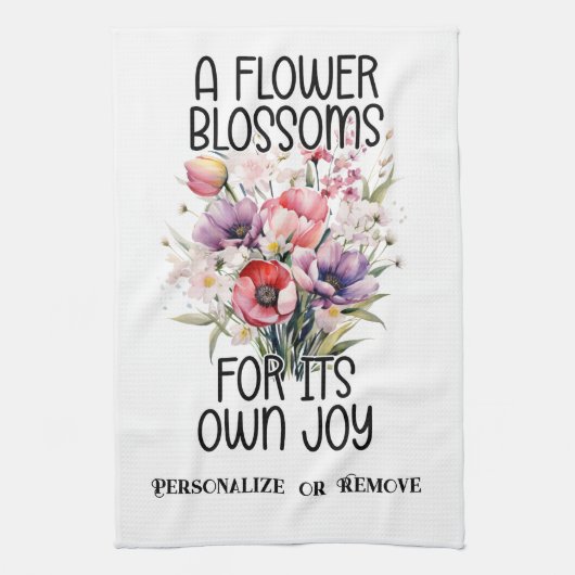 Linge De Cuisine Joli bouquet de fleurs avec citation inspirante (Vertical)