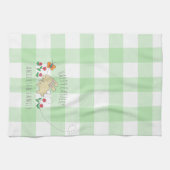 Linge De Cuisine Joli Bunny Pâques Pâques Fleurs roses Vert Plaid (Horizontal)