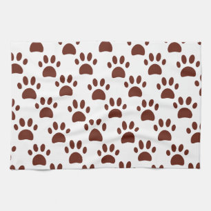 Linge De Cuisine Joli chien Brown Empreinte de patte animal
