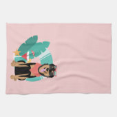 Linge De Cuisine Joli chien d'été avec lunettes de soleil (Horizontal)