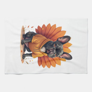 Linge De Cuisine Joli chien Frenchie Thanksgiving Enfants Adolescen