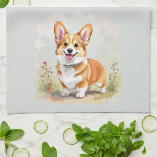 Linge De Cuisine Joli chien Pembroke Welsh Corgi rouge