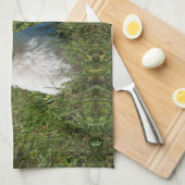 Linge De Cuisine Joli chiot blanc (Quart Plié)
