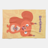 Linge De Cuisine Joli dessin animé d'écureuil roux (Horizontal)