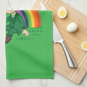 Linge De Cuisine Joli dessin animé leprechaun avec shamrock et arc- (Quart Plié)
