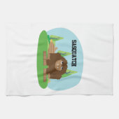 Linge De Cuisine Joli dessin animé Sasquatch (Horizontal)
