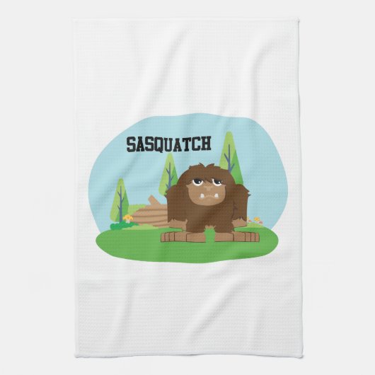 Linge De Cuisine Joli dessin animé Sasquatch (Vertical)