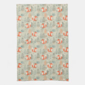Linge De Cuisine Joli Doodle Fox Forest Motif de bois (Vertical)