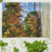 Linge De Cuisine Joli été Hawaiian Beach Aquarelle (Plié)