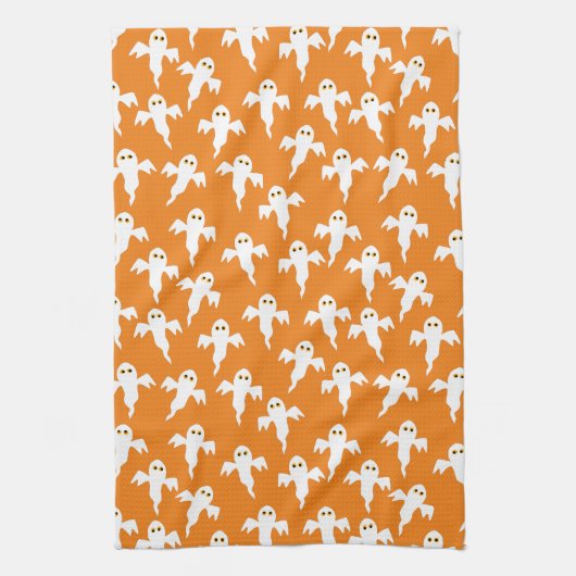Linge De Cuisine Joli Halloween Ghost Orange (Vertical)