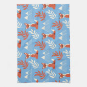 Linge De Cuisine Joli hiver Orange Fox Mountains Motif feuille (Vertical)