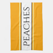 Linge De Cuisine Joli Jaune Jaune Bleu Blancs PEACHES Texte (Vertical)