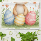 Linge De Cuisine Joli Lapin de Pâques Beau et Populaire Collection (Plié)