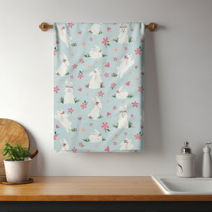 Linge De Cuisine Joli lapin de Pâques Moderne rose floral