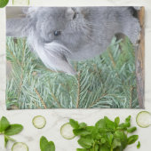 Linge De Cuisine Joli lapin gris (Plié)