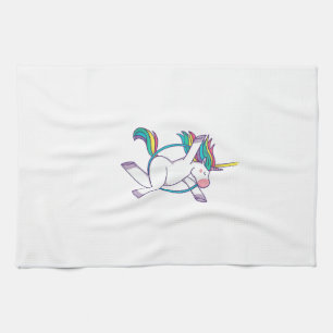 Linge De Cuisine Joli licorne sur un cerceau aérien - Illustration 