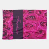 Linge De Cuisine Joli monogramme rose roses (Horizontal)