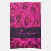 Linge De Cuisine Joli monogramme rose roses (Vertical)